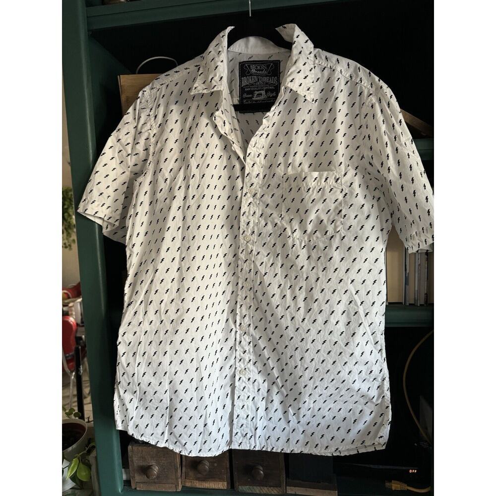 Mens Broken Threads Button Down Short Sleeve Shir… - image 1